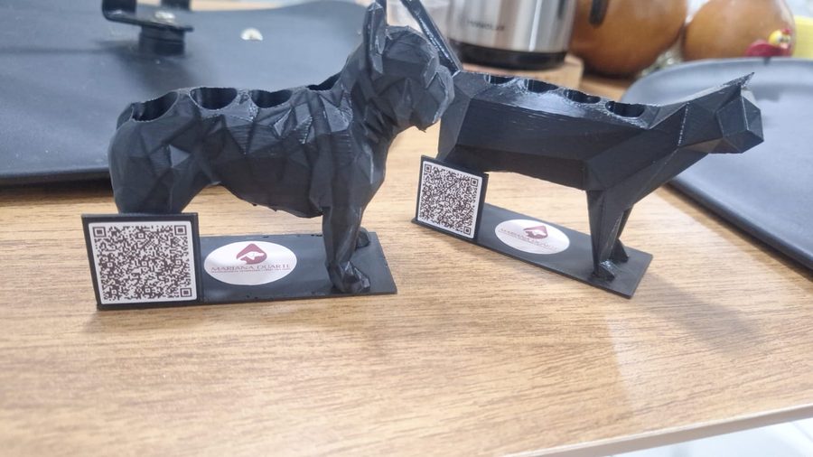 Porta tubos de coleta personalizados com marca Mariana Duarte